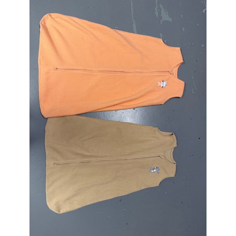2-Pack Kids Fleece Sleep Sacks in Orange and Tan